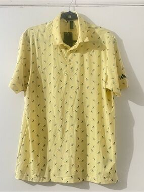 adidas Men’s Light Yellow Geometric Print Polo